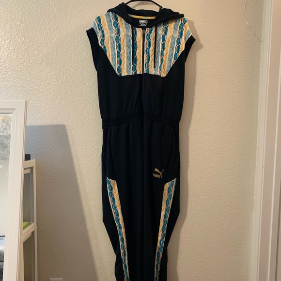 Puma Pants - Black, blue, yellow puma jumpsuit